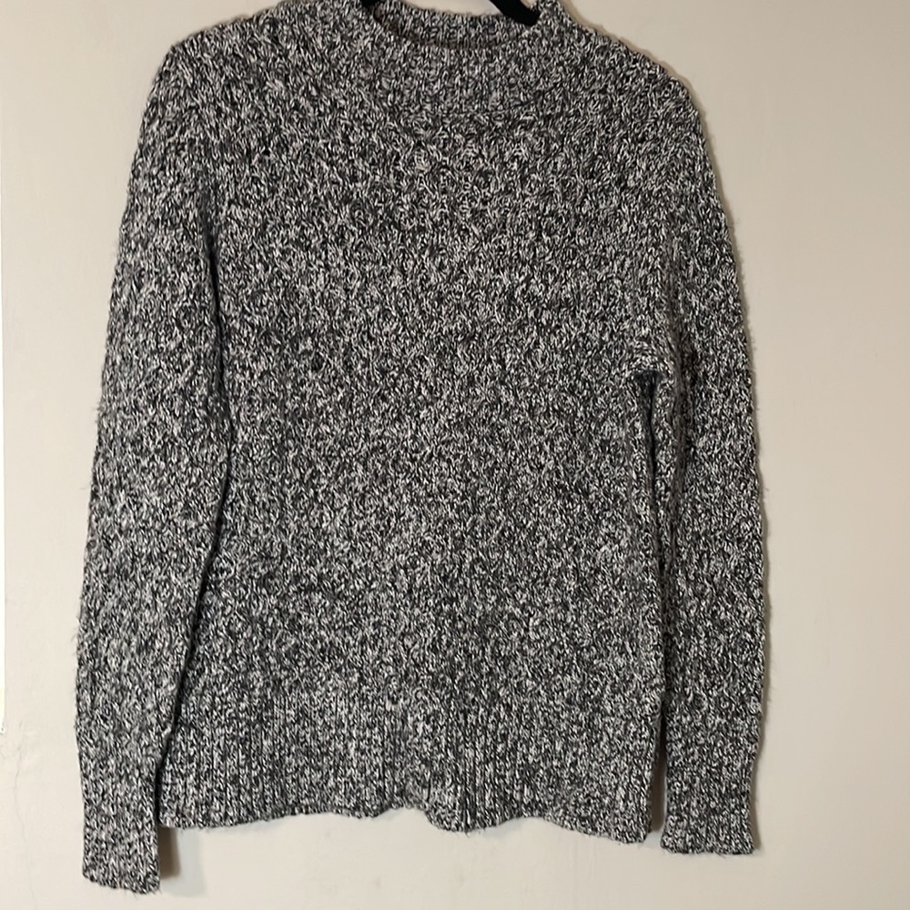 KENSIE - textured cotton blend stretch grey sweater - XL